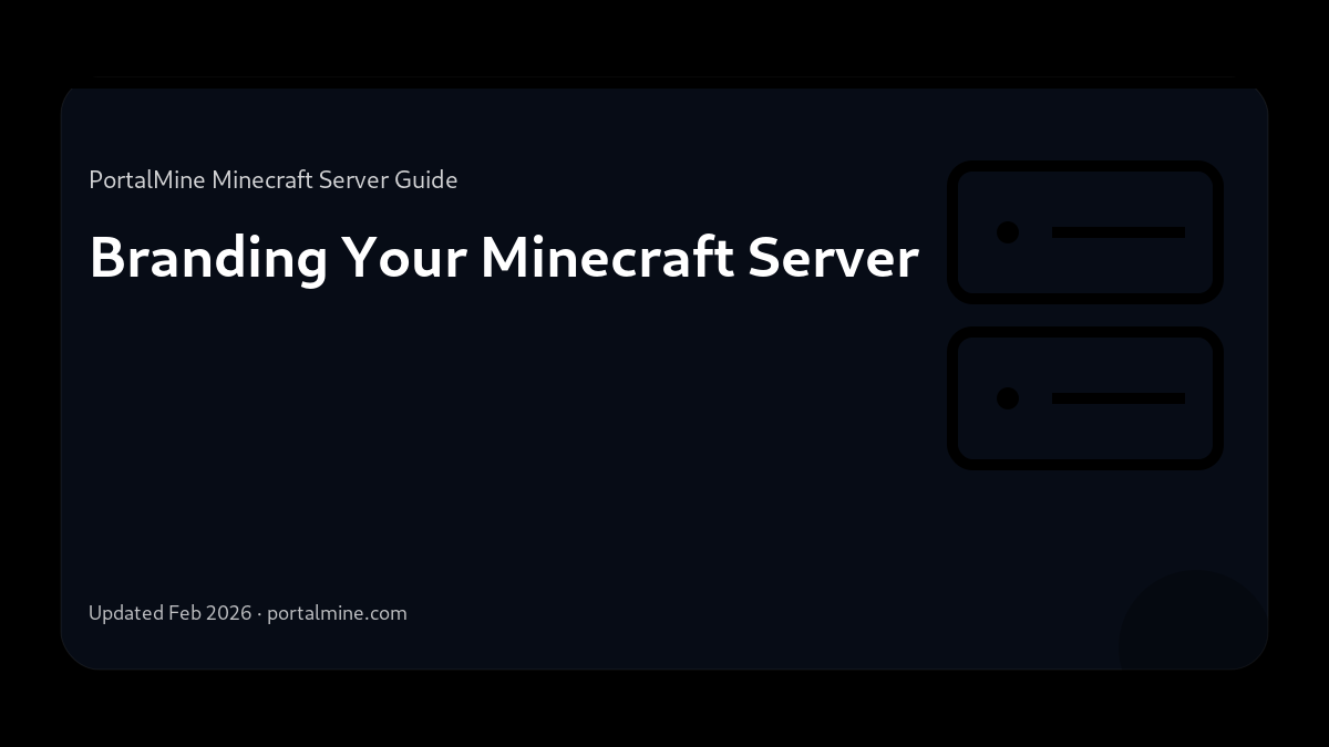 Branding Your Minecraft Server — Cover (PortalMine guide image)