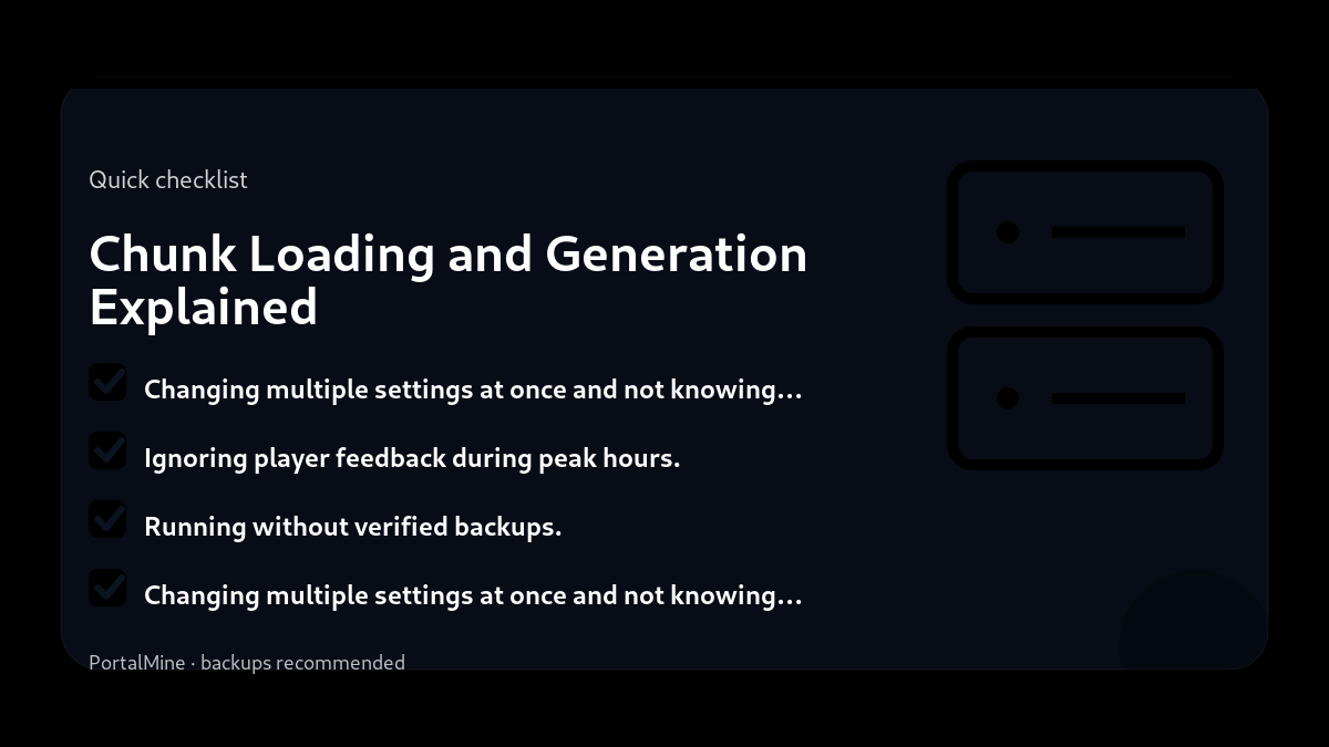 Chunk Loading and Generation Explained — Checklist (PortalMine guide image)