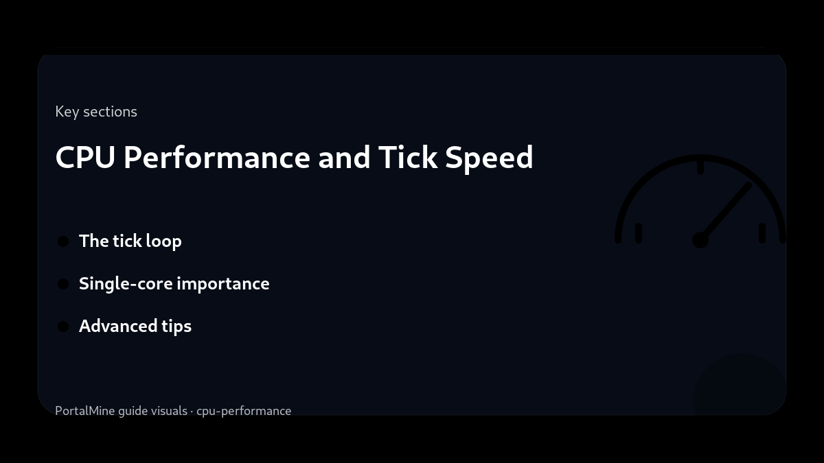 CPU Performance and Tick Speed — Key sections (PortalMine guide image)
