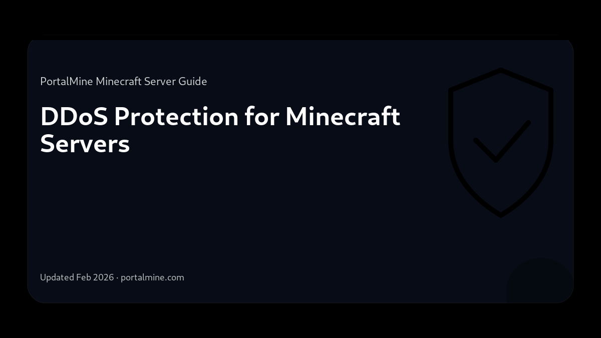 DDoS Protection for Minecraft Servers — Cover (PortalMine guide image)