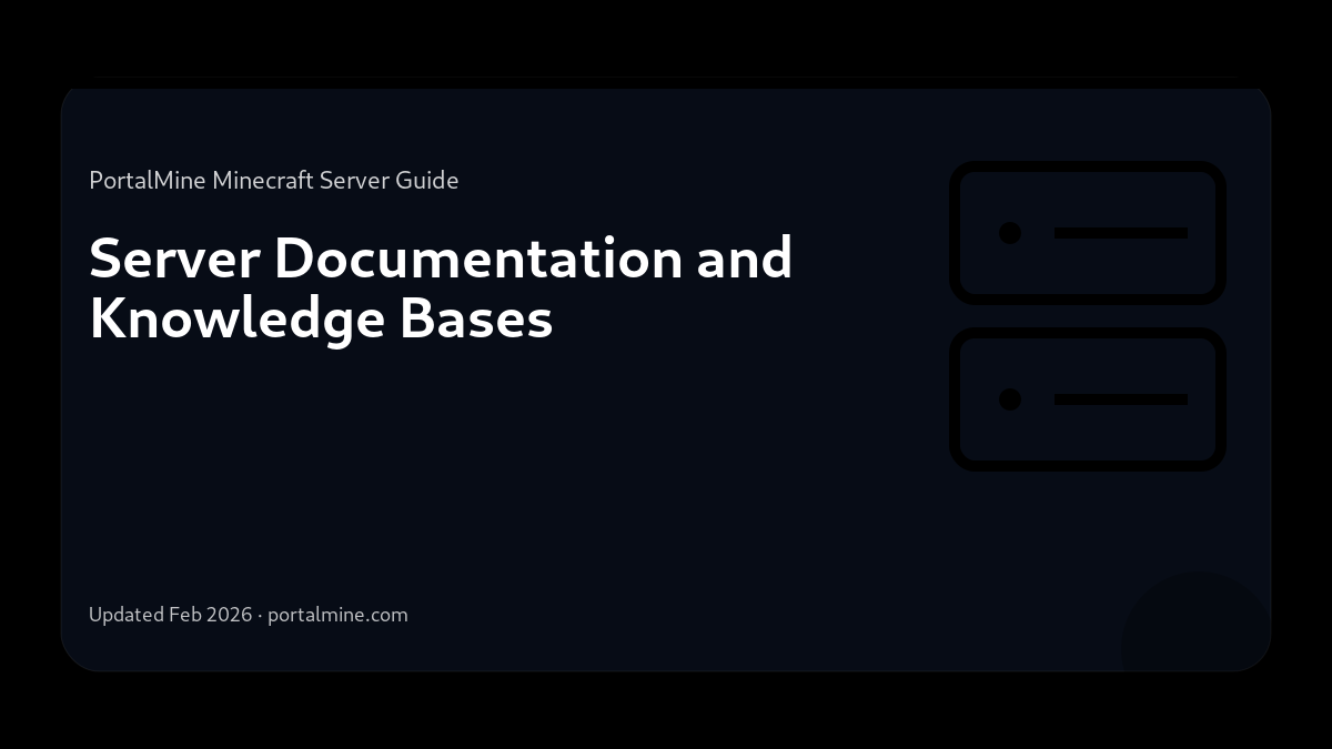 Server Documentation and Knowledge Bases — Cover (PortalMine guide image)