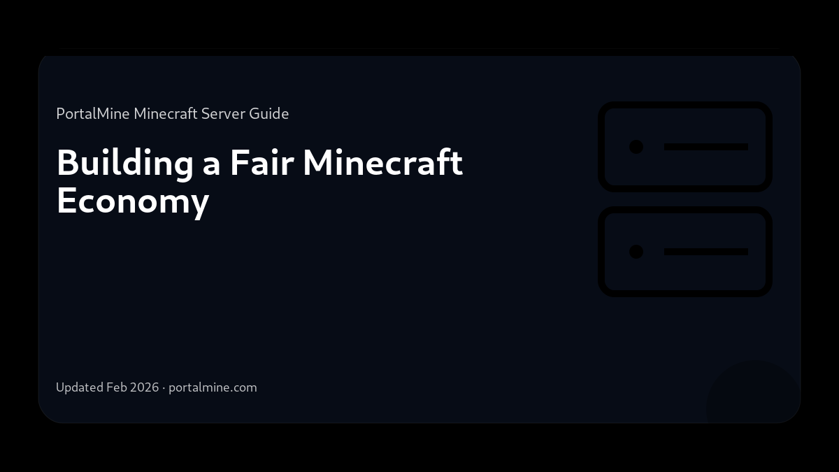 Building a Fair Minecraft Economy — Cover (PortalMine guide image)