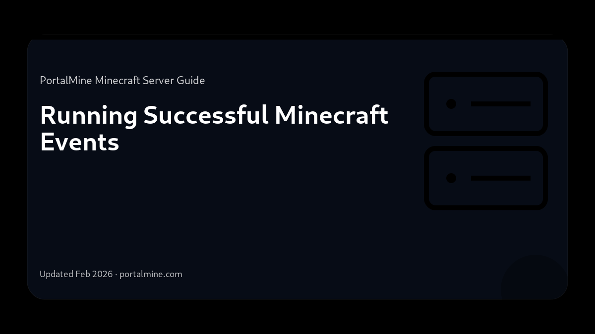 Running Successful Minecraft Events — Cover (PortalMine guide image)