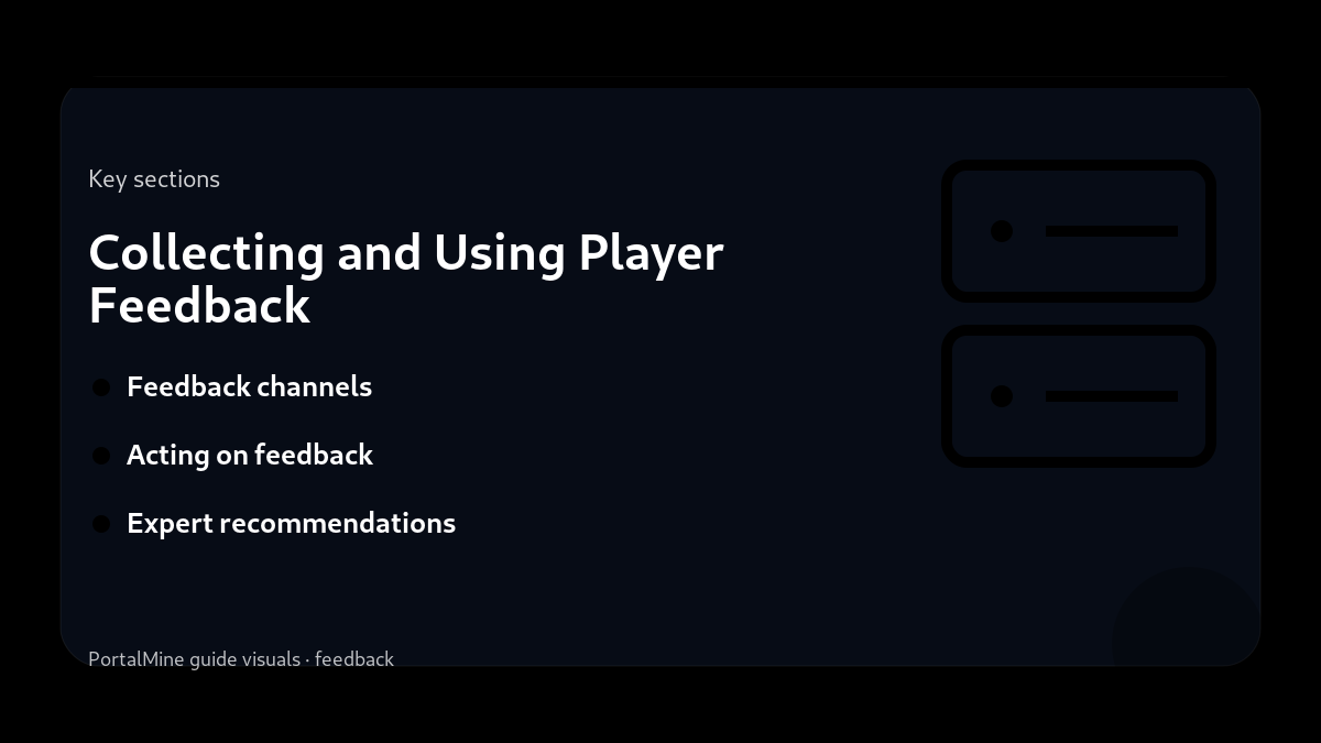 Collecting and Using Player Feedback — Key sections (PortalMine guide image)