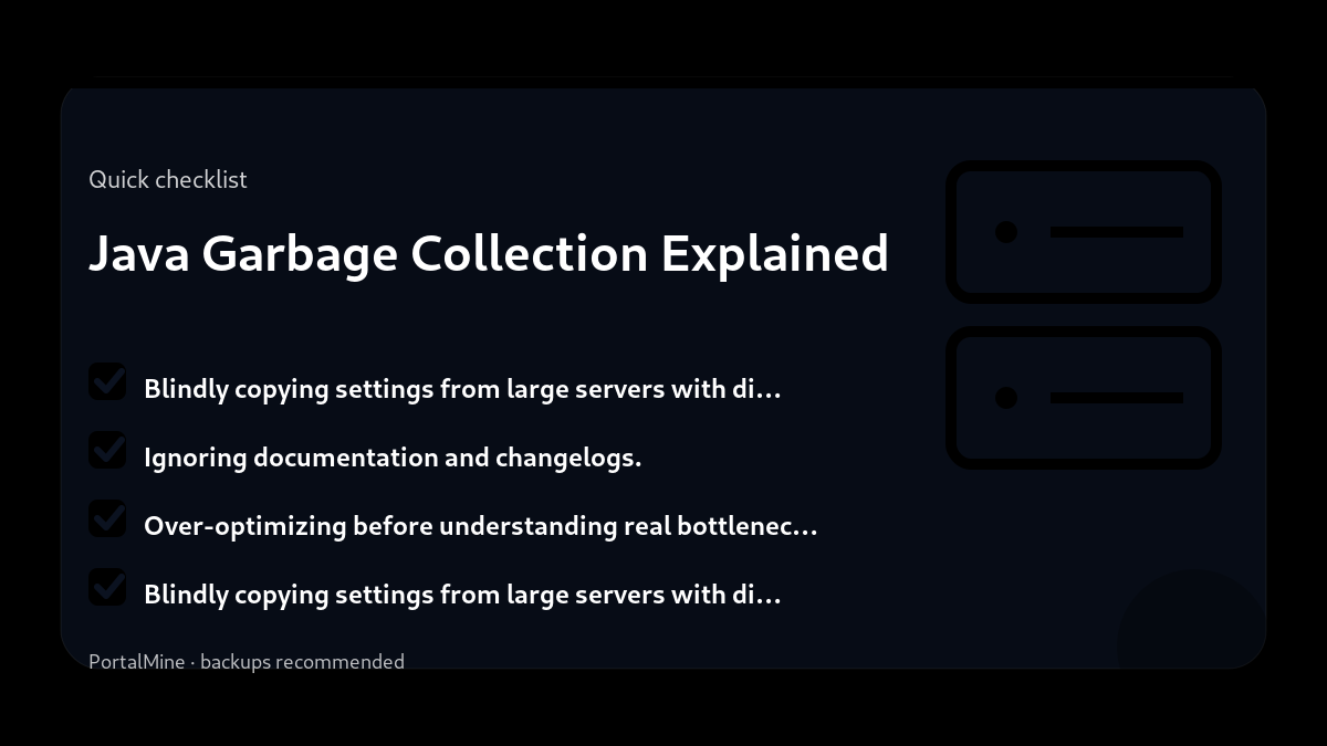 Java Garbage Collection Explained — Checklist (PortalMine guide image)