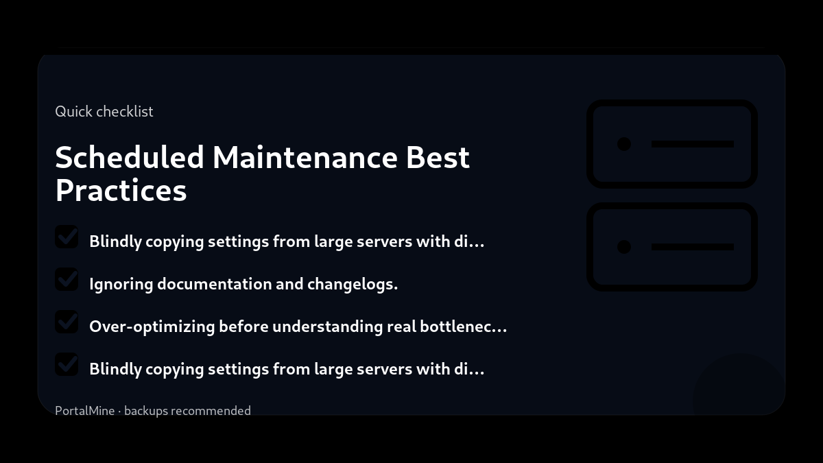Scheduled Maintenance Best Practices — Checklist (PortalMine guide image)