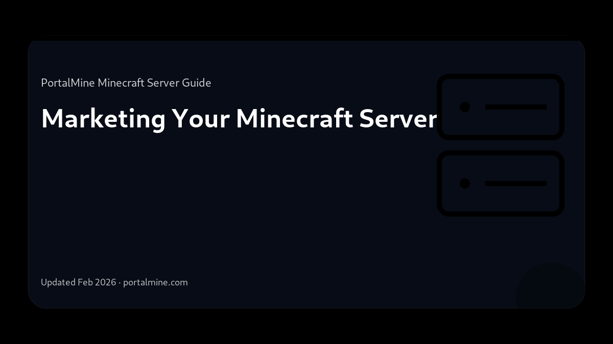 Marketing Your Minecraft Server — Cover (PortalMine guide image)