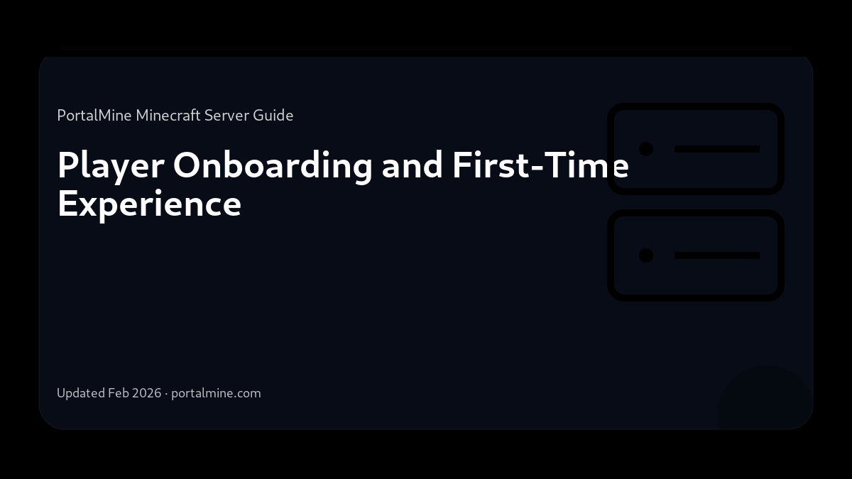 Player Onboarding and First-Time Experience — Cover (PortalMine guide image)
