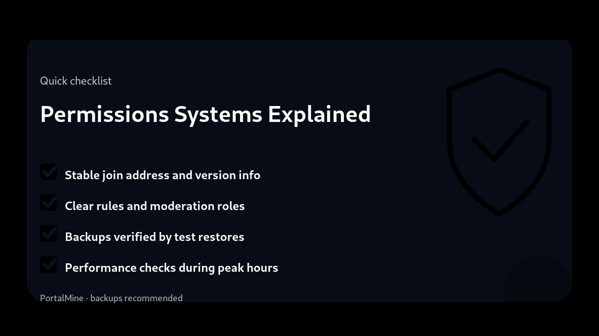 Permissions Systems Explained — Checklist (PortalMine guide image)