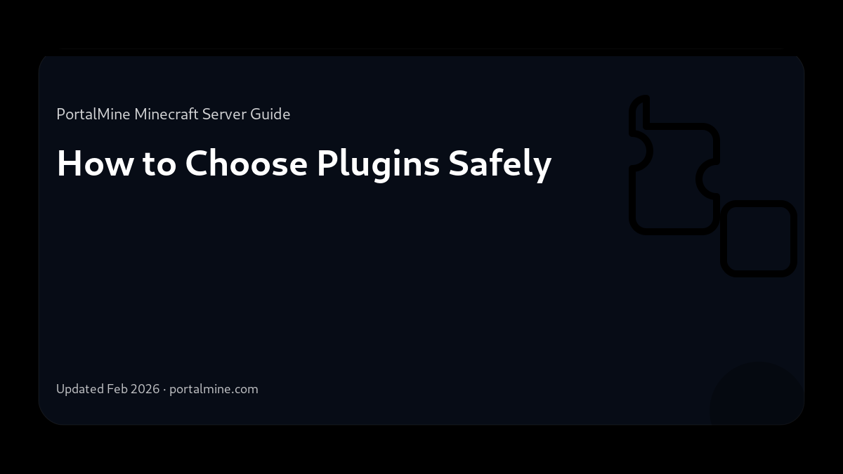 How to Choose Plugins Safely — Cover (PortalMine guide image)