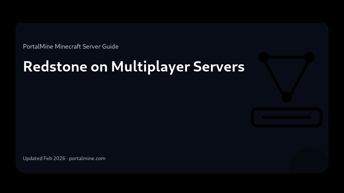 Redstone on Multiplayer Servers — Cover (PortalMine guide image)