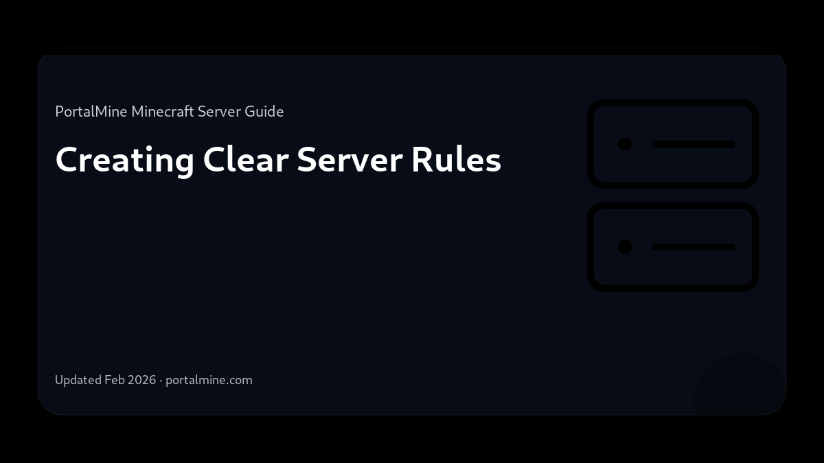 Creating Clear Server Rules — Cover (PortalMine guide image)
